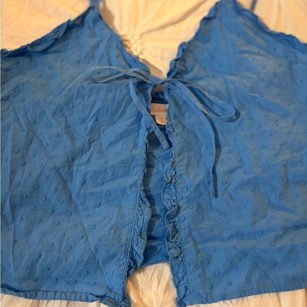 Colsie Light Blue Ruffle Pajama Set - Picture 3 of 7